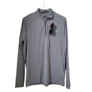 Under Armour Size M Gray & White Striped 1/4 Zip Long Sleeve Pullover, NEW w/Tag